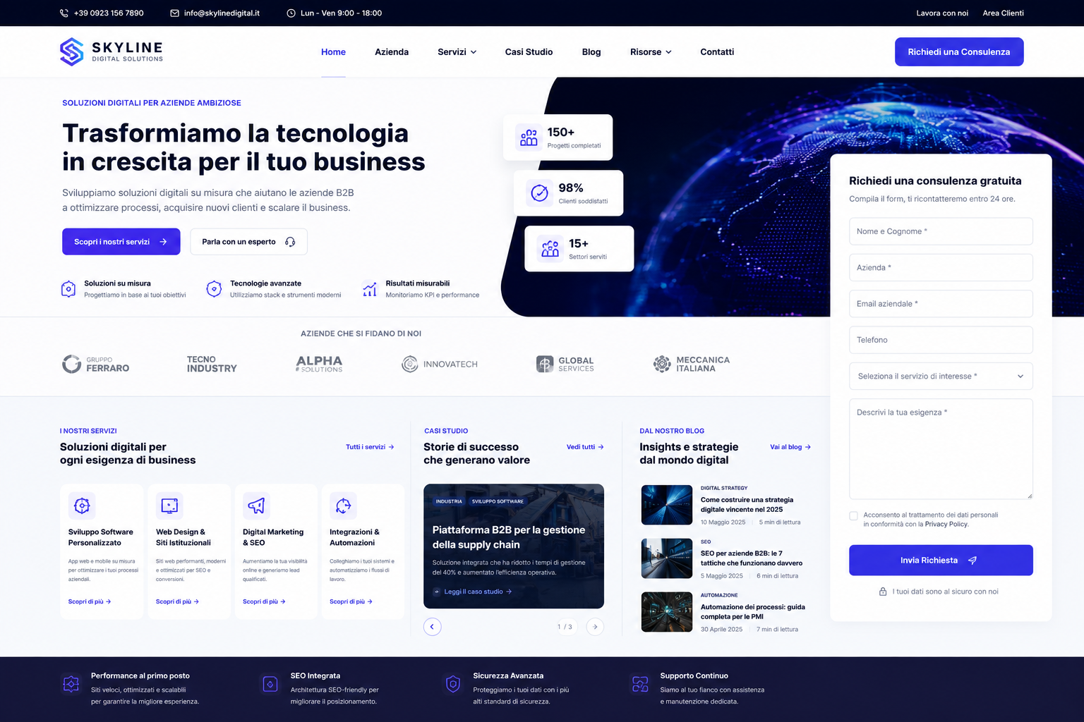 Anteprima del progetto Sito Aziendale Corporate